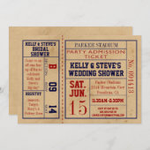 Vintage Sports Ticket Bridal Shower Invite - Bball (Front/Back)