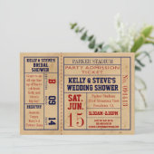 Vintage Sports Ticket Bridal Shower Invite - Bball (Standing Front)