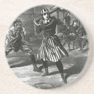 Vintage Sports, Victorian Women's Baseball Teams Drink Coaster