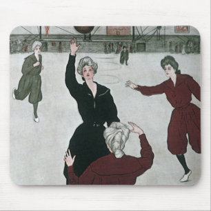 Vintage Sports, Women's Basketball Players in Game Mouse Pad