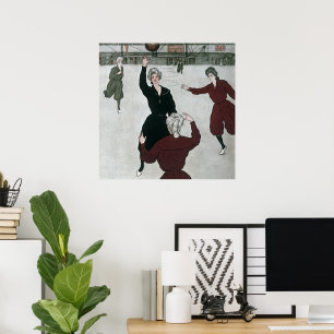 Vintage Sports, Women's Basketball Players in Game Poster