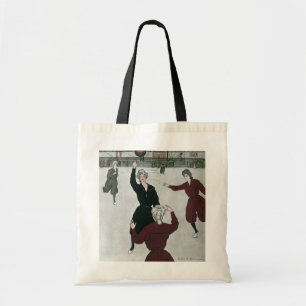 Vintage Sports, Women's Basketball Players in Game Tote Bag