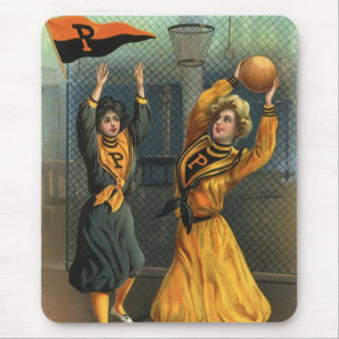 Vintage Sports, Women's Basketball Team at Game Mouse Pad