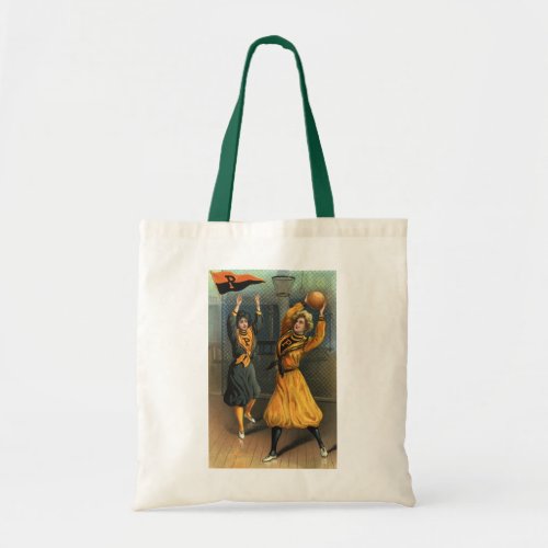 Vintage Sports Womens Basketball Team at Game Tote Bag