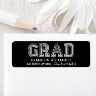 Vintage Sporty Editable Color Graduation Address Label