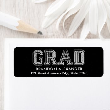 Vintage Sporty Editable Color Graduation Address Label by berryberrysweet at Zazzle