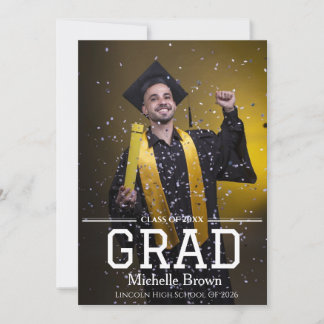 Vintage Sporty Editable Color Graduation Invitation