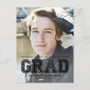 Vintage Sporty Editable Color Graduation Postcard