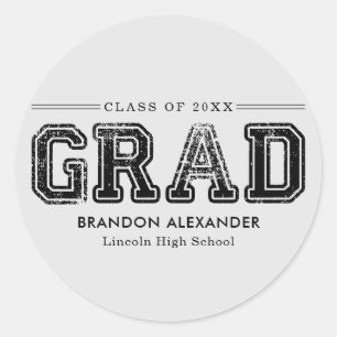 Vintage Sporty Editable Color Graduation Stickers