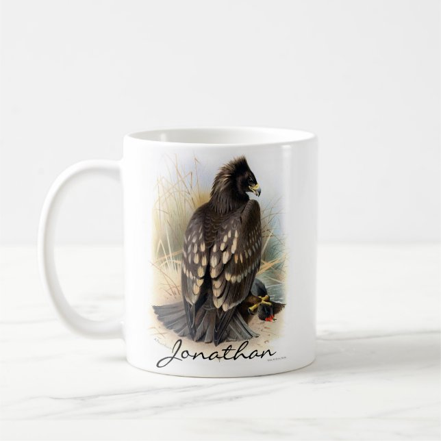 Vintage Spotted Eagle Painting Coffee Mug (Left)