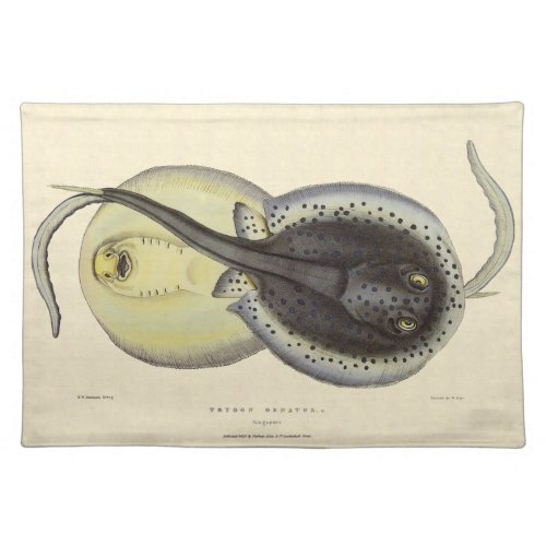 Vintage Spotted Stingrays Marine Ocean Animals Cloth Placemat