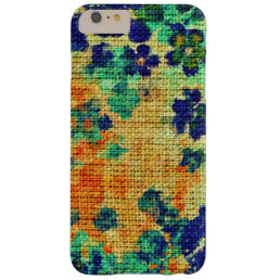 Vintage Spring Blossoms Look Burlap Barely There iPhone 6 Plus Case