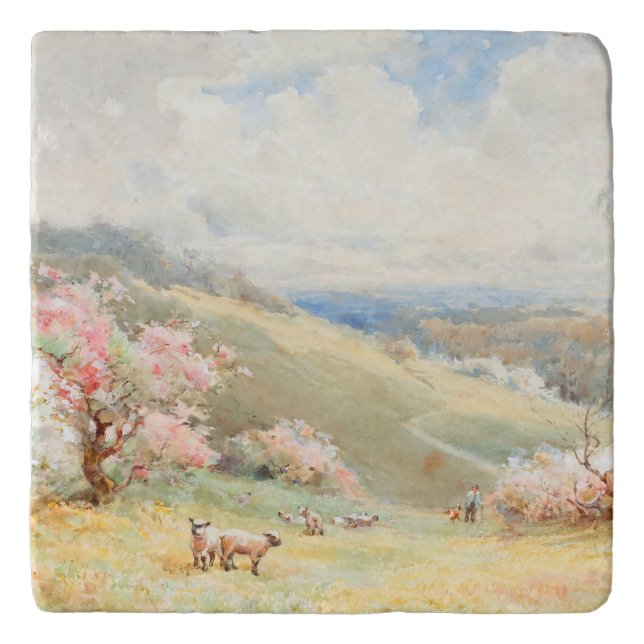 Vintage Spring by Joseph Rubens Powell Trivet (Front)