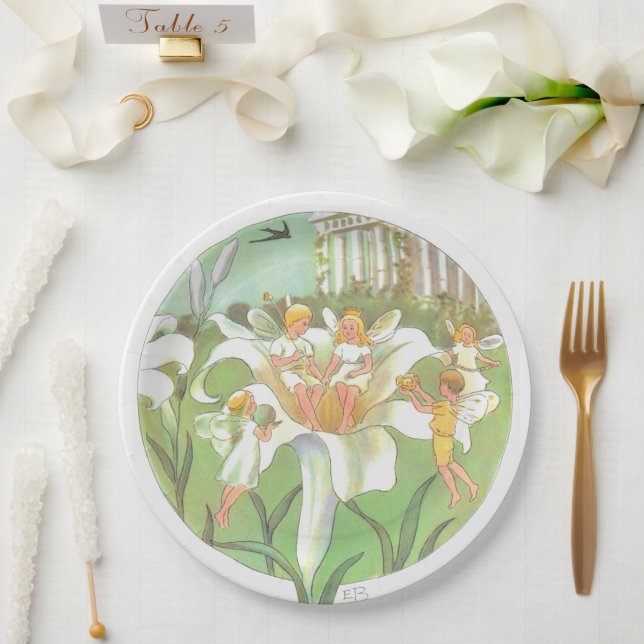 Vintage Spring Fairy Flower Party Plate (Wedding)