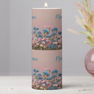Vintage Spring Floral Garden for Mom Pillar Candle