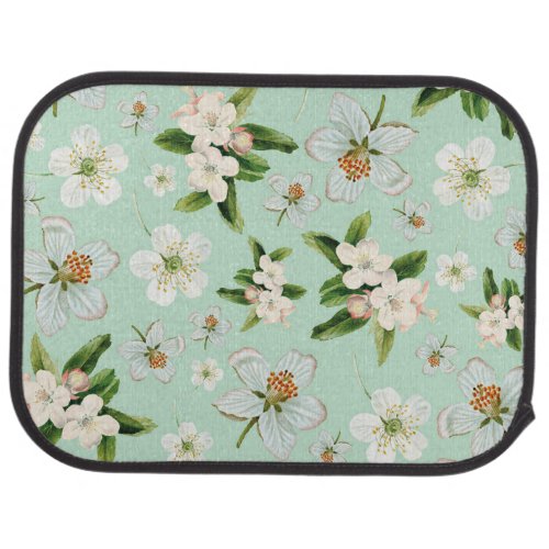 Vintage Spring Flower Blossoms Pattern Car Floor Mat