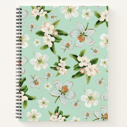 Vintage Spring Flower Blossoms Pattern Notebook