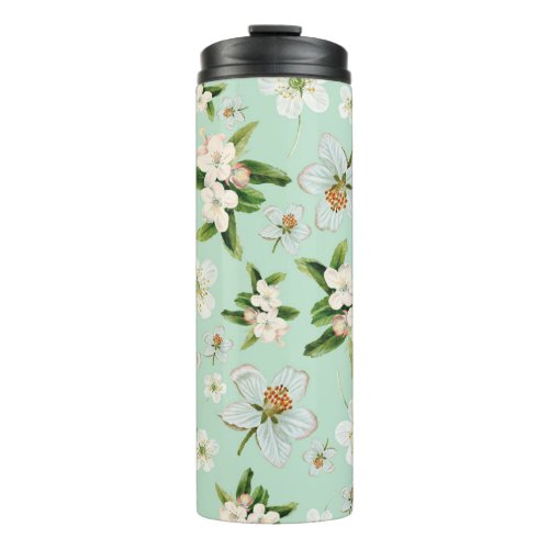 Vintage Spring Flower Blossoms Pattern Thermal Tumbler