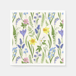 Vintage Spring flowers and Herbs Napkins