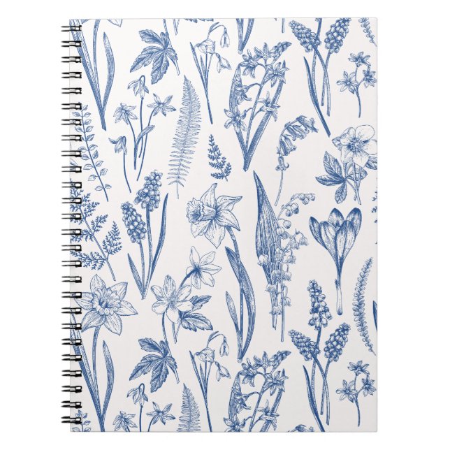  Vintage Spring flowers and Herbs  Notebook (Front)
