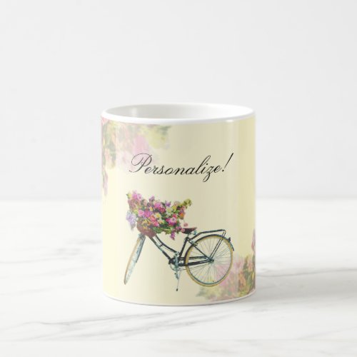 Vintage Spring Flowers Bike Coffee Mug