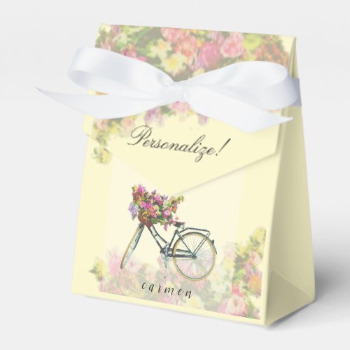 Vintage Spring Flowers Bike Favor Boxes