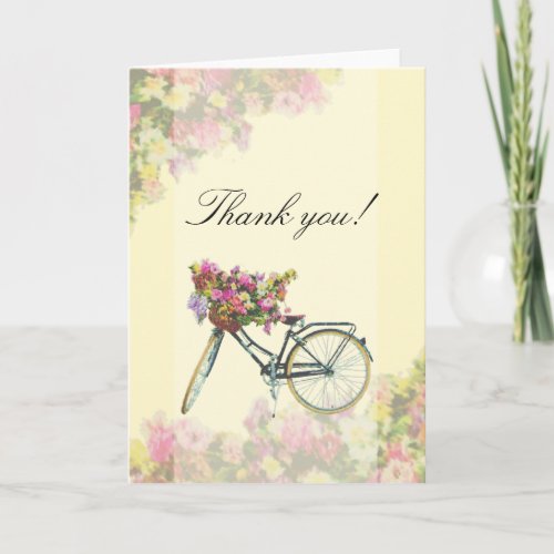 Vintage Spring Flowers Bike Thank You