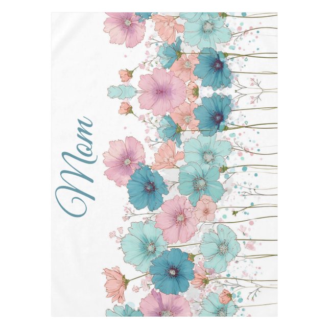 Vintage Spring Flowers for Mom Tablecloth (Front)