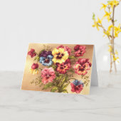 Vintage Spring Flowers Greeting Card (Yellow Flower)