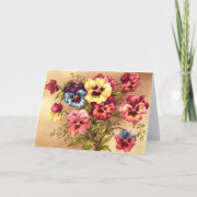 Vintage Spring Flowers Greeting Card