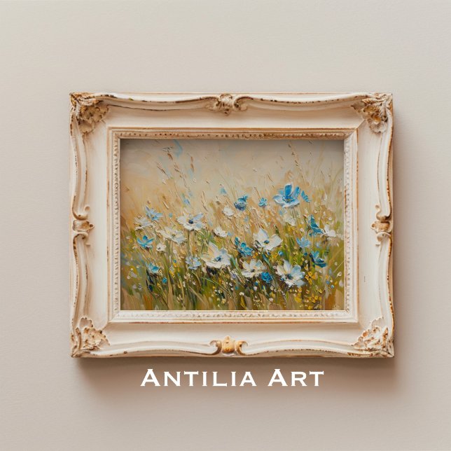 Vintage Spring Flowers Painting Wildflower Field Poster (Creator Uploaded)