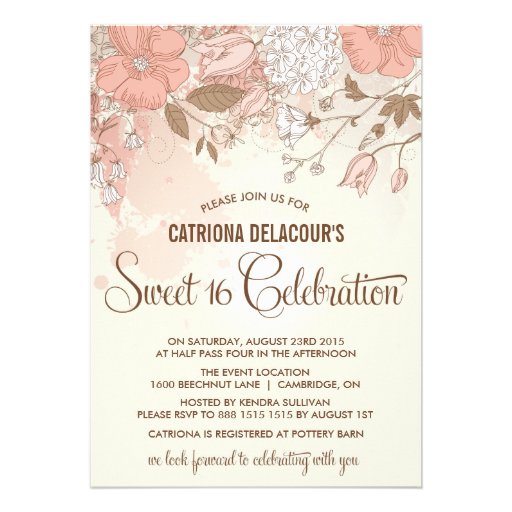 Vintage Sweet 16 Invitations 5