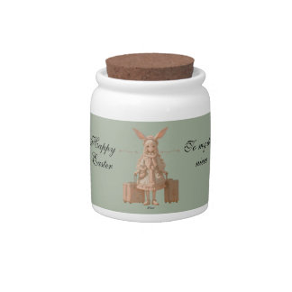 Vintage Spring, muted green, Candy Jar