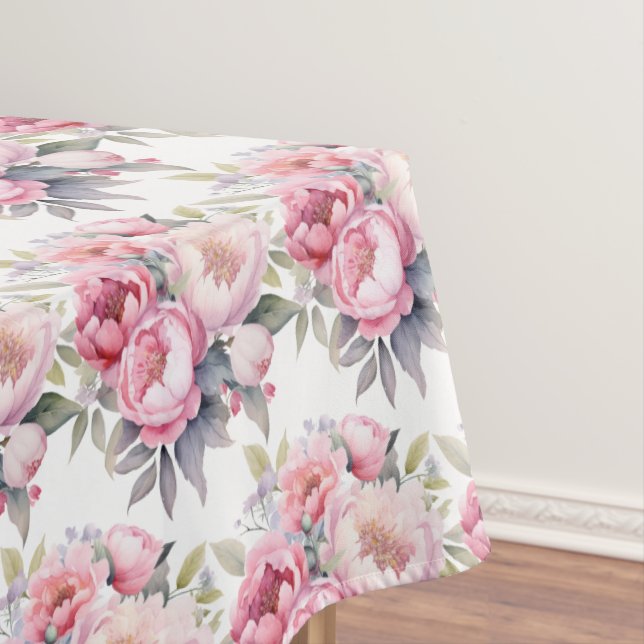 Vintage Spring Peonies Tablecloth (In Situ)