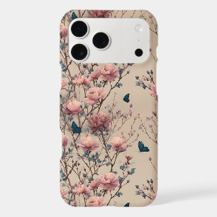Vintage Spring Roses with Blue Butterflies iPhone 17 Pro Max Case