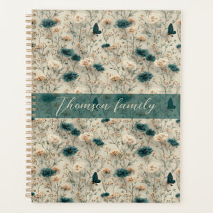 Vintage Spring Wildflowers & Butterfly for Family Planner