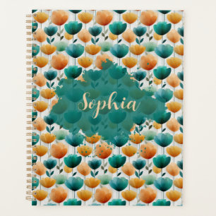 Vintage Spring Yellow and Green Floral Planner