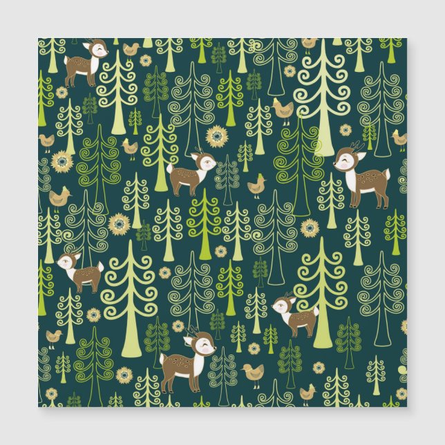 Vintage spruce trees, deer pattern. (Front)