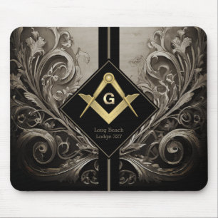 Vintage Square & Compass Masonic Mouse Pad