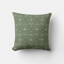 Vintage square geometric pattern | Olive green