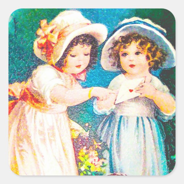 Vintage Square Sticker (Front)