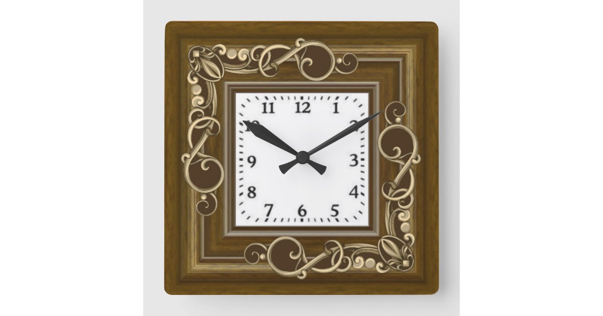 Vintage Square Wall Clock Zazzle