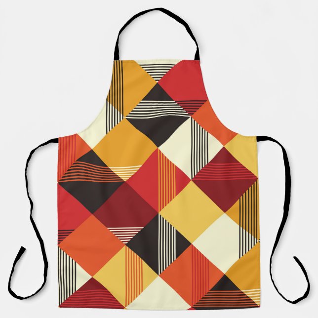 Vintage Squares: Simple Striped Seamless. Apron (Front)