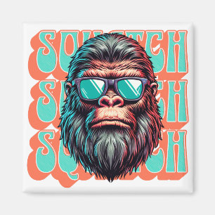 Vintage Squatch Retro Style Comic Pop Art Magnet