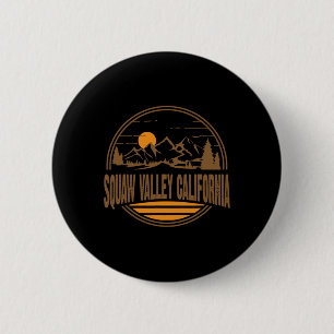 Vintage Squaw Valley California Mountain Hiking Pr Button