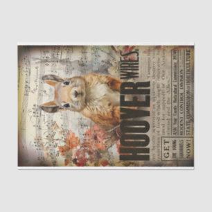 Vintage Squirrel Ephemera Decoupage Tissue Paper
