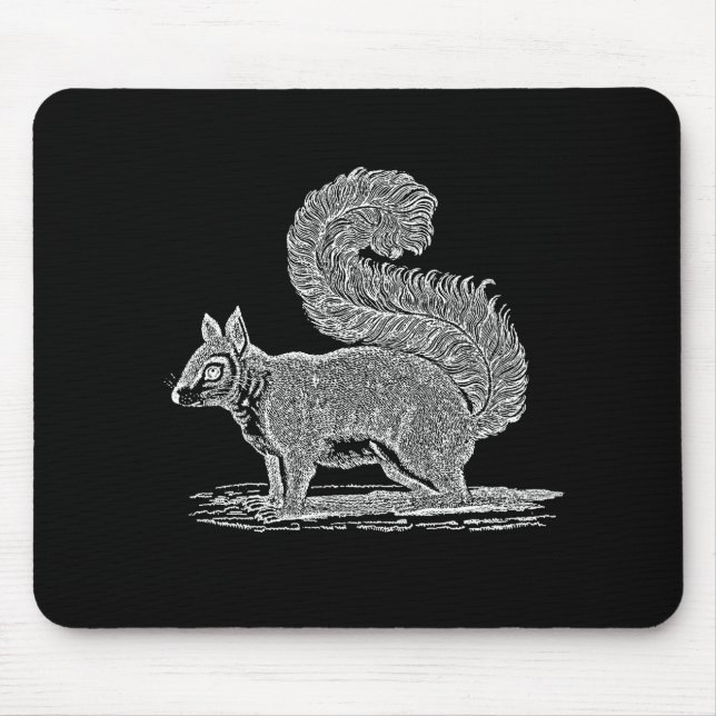 Vintage Squirrel Illustration - 1800's Squirrels Mouse Pad (Front)