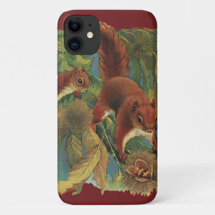 Vintage Squirrels, Forest Creatures, Wild Animals iPhone 11 Case