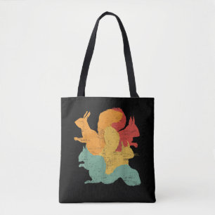 Vintage Squirrels Funny Forest Animal Rodent Lover Tote Bag