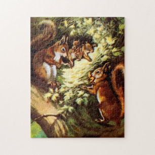 Vintage Squirrels Jigsaw Puzzle